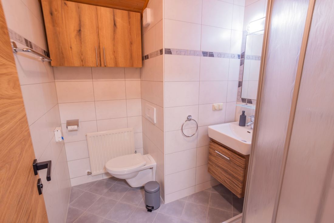 Badezimmer mit Dusche und WC